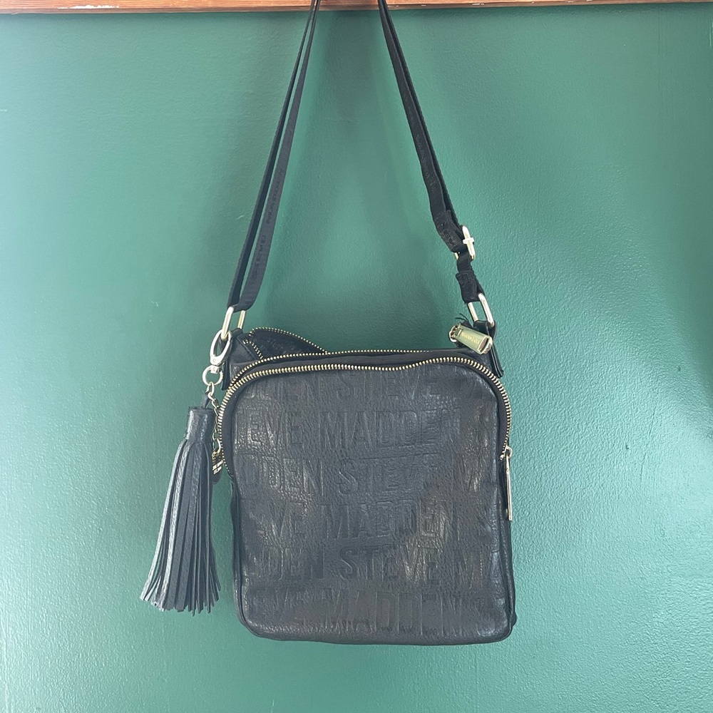 Steve Madden Charcoal/Black Embossed Crossbody